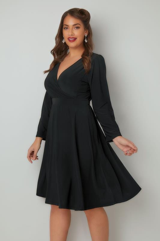 LADY VOLUPTUOUS Black Lyra Dress, Plus size 16 to 32
