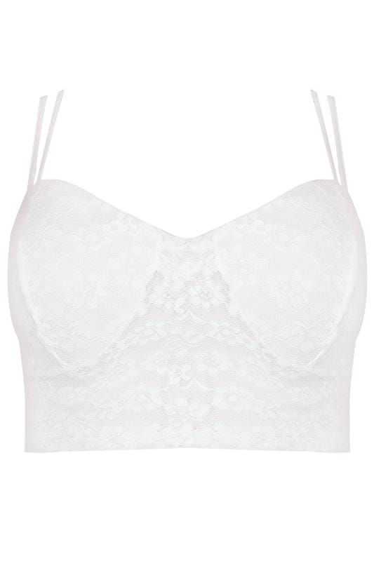 LIMITED COLLECTION Ivory Lace Bralette With Spaghetti Straps plus size ...