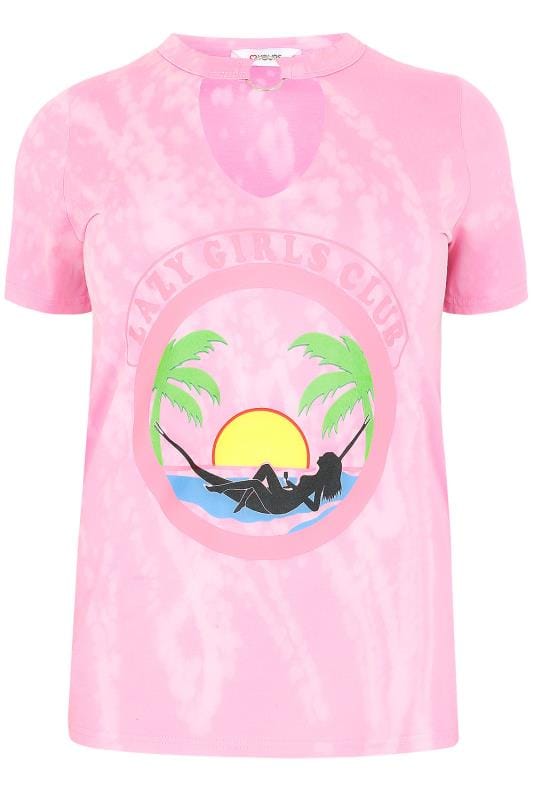 Haut à encolure raz du cou LIMITED COLLECTION tie dye rose à imprimé