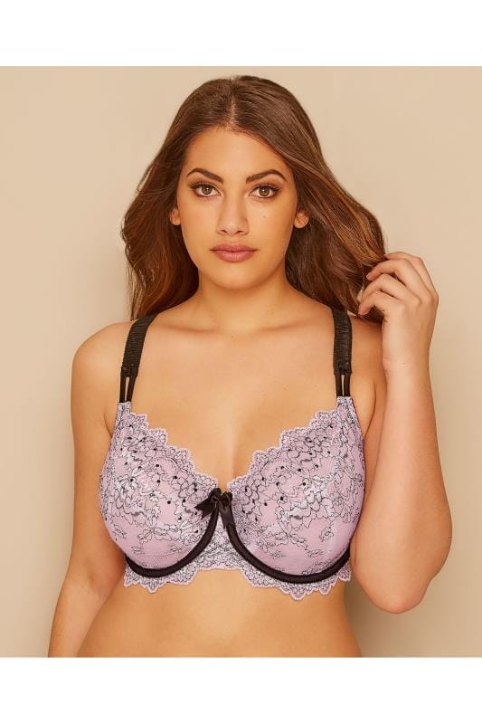 Black delicate heart underwired bra tops