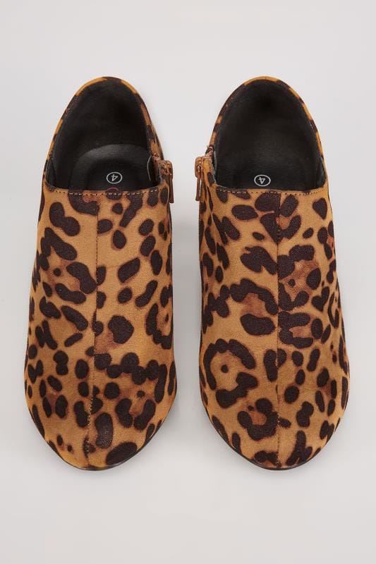 Multi COMFORT INSOLE Animal Print Heeled Shoe Boot In EEE Fit