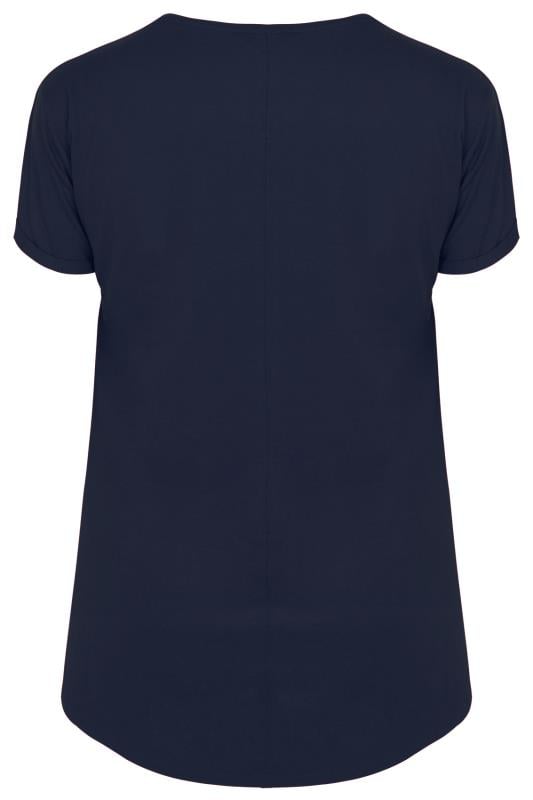 Download Navy Pocket T-Shirt With Curved Hem, Plus size 16 to 36