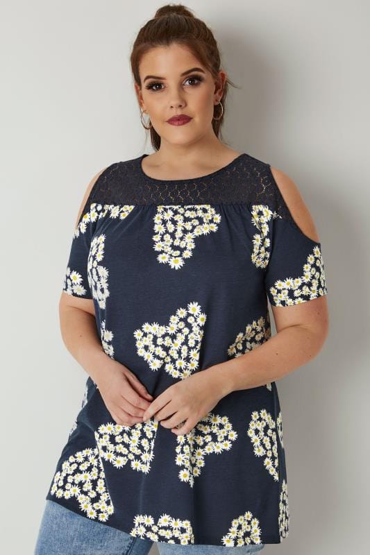 navy and white plus size tops