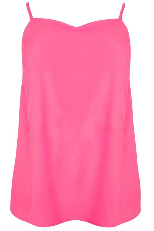 Neon Pink Woven Cami Top, Plus size 16 to 36