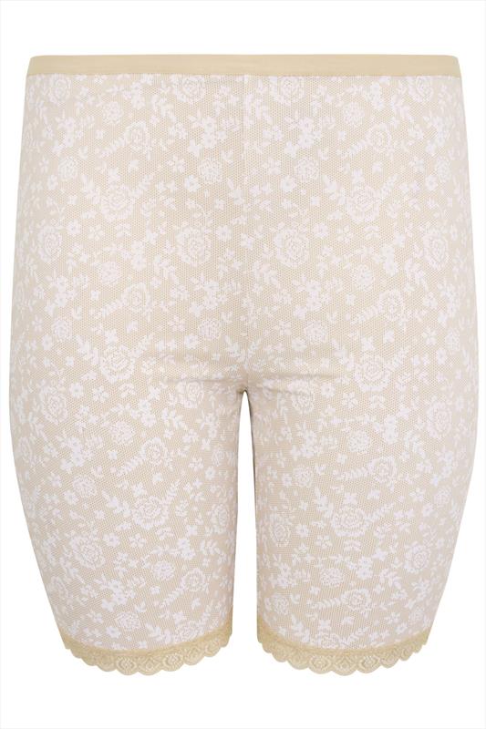 Nude Lace Print Thigh Smoothers With Lace Hem Plus Size 16 to 36