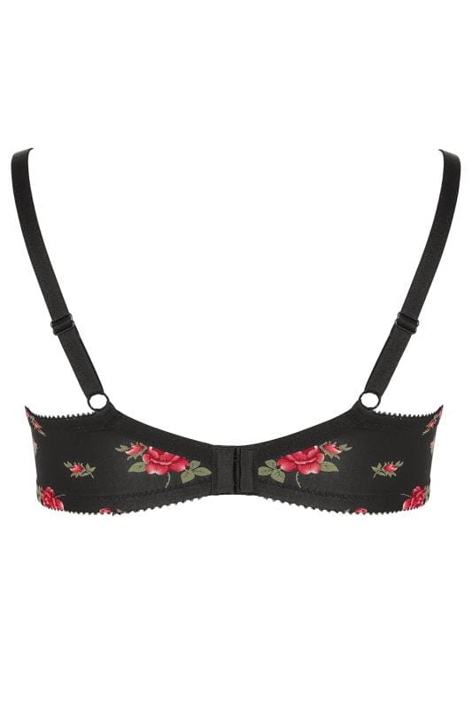 Parfait Black And Multi Floral Print Underwired Casey Bra With Moulded Cups