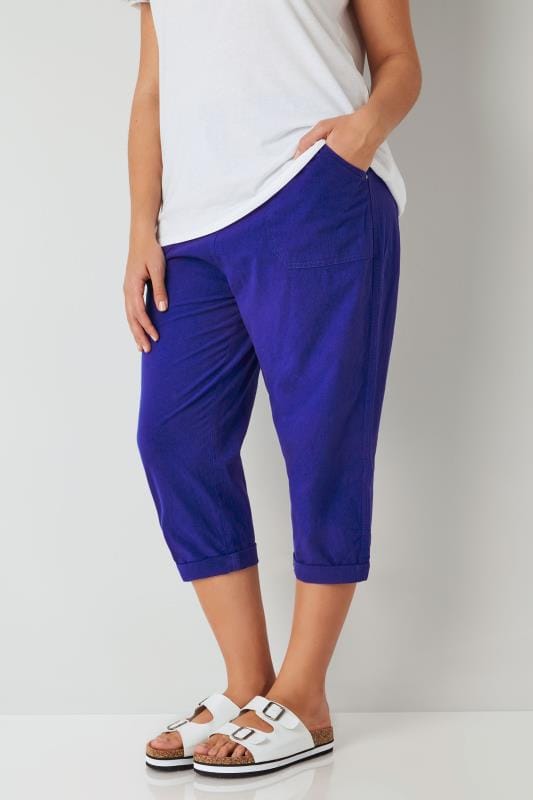 royal blue cropped trousers