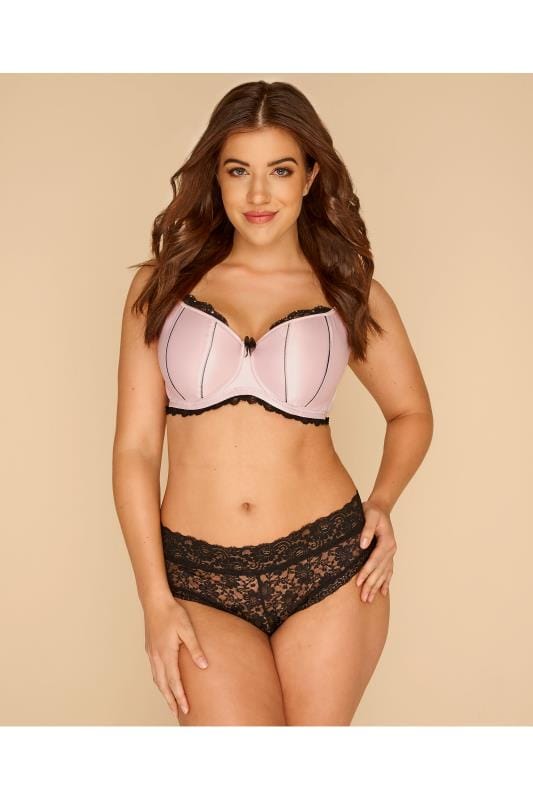 Satin Lace Pink Underwired Bra Sizes 1636 Yours Clothi