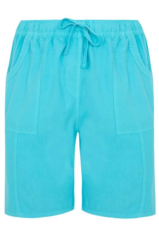 Turquoise Korte Katoenen Broek Grote Maten 44 64