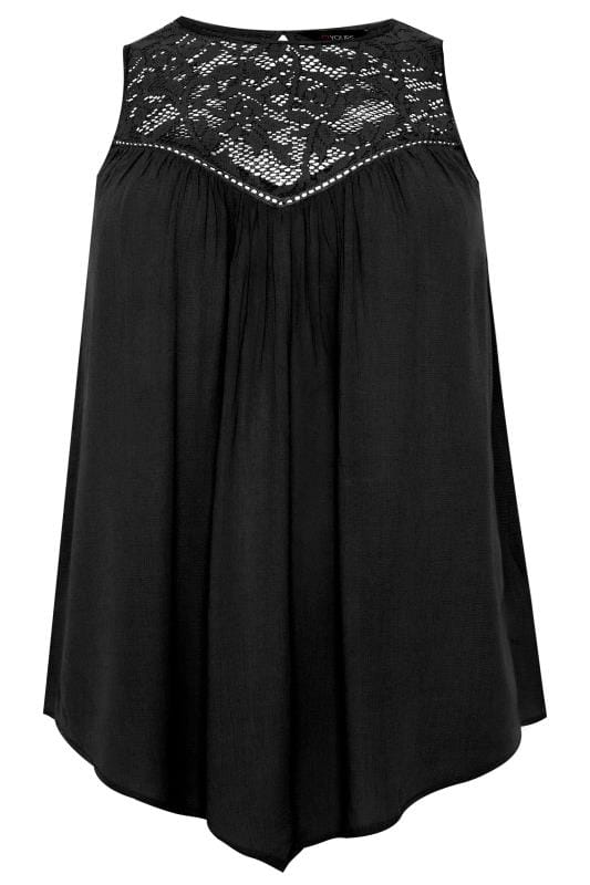 black lace vest top uk