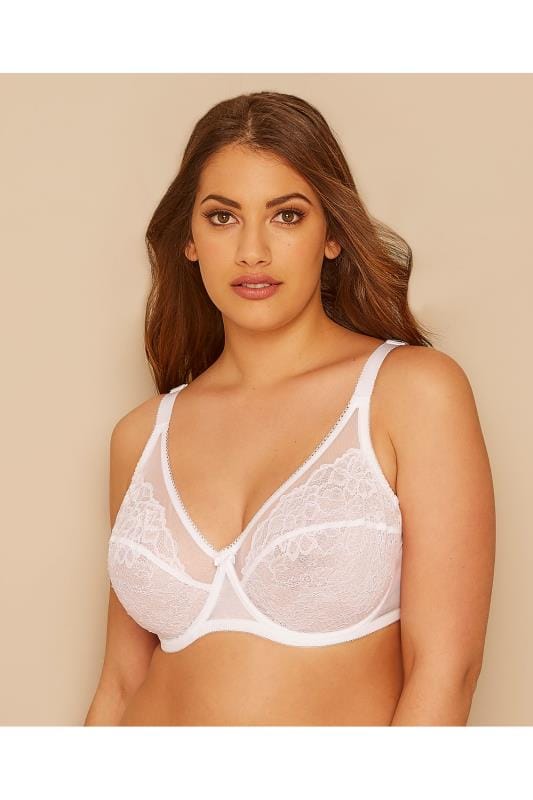 White delicate heart underwired bra diagram