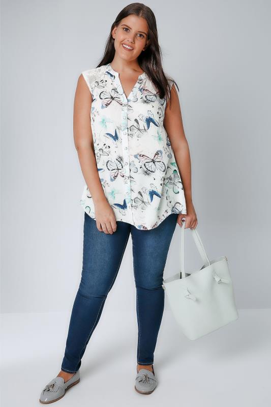 butterfly print plus size lace panel t shirt