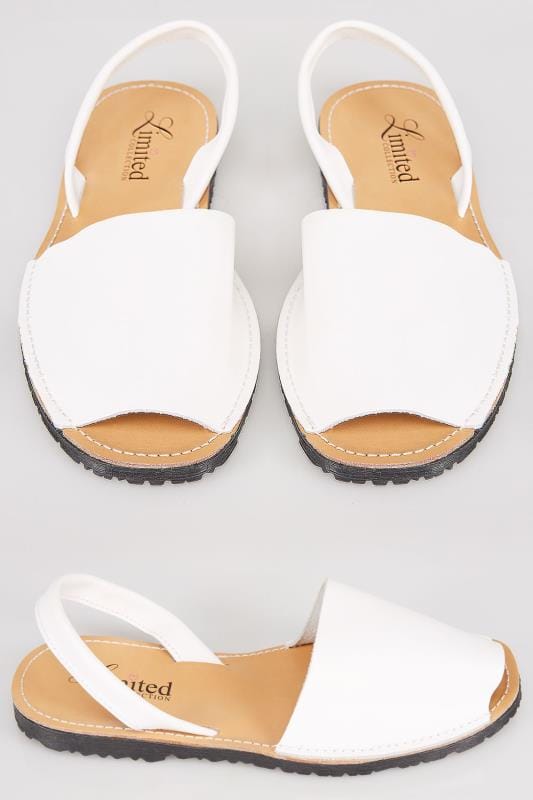 white open toe flat sandals