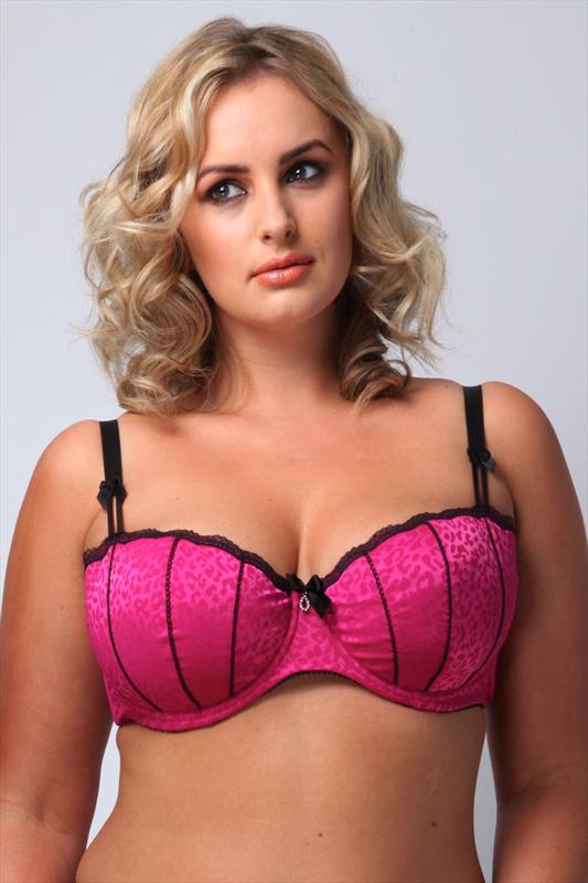 Magenta And Black Animal Balconette Bra 5E,5DD,5D,5C,5F,5E ...