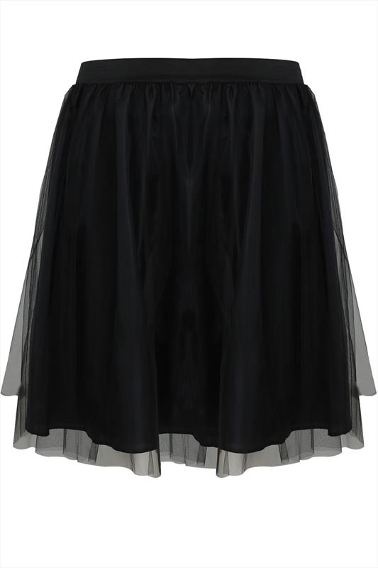 SCARLETT & JO Black Netted Tulle Skirt Plus Size 14 to 32