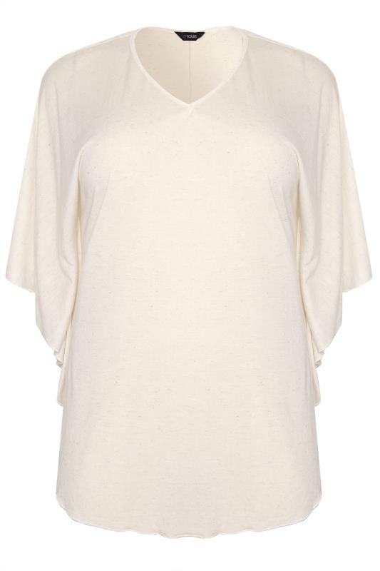 Size Up Cream Marl Jersey Cape Top Sizes 16 To 36
