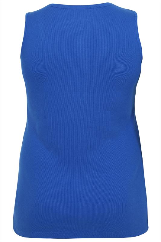 Cobalt Blue Ribbed Vest Plus Size 16 to 36