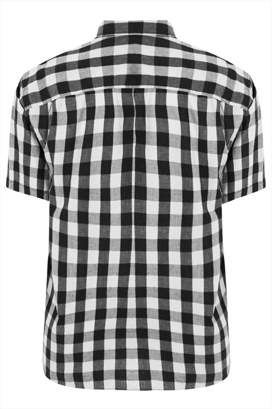 Black And White Short Sleeve Check Shirt Extra Large S,M,L,XL,2XL,3XL,4XL