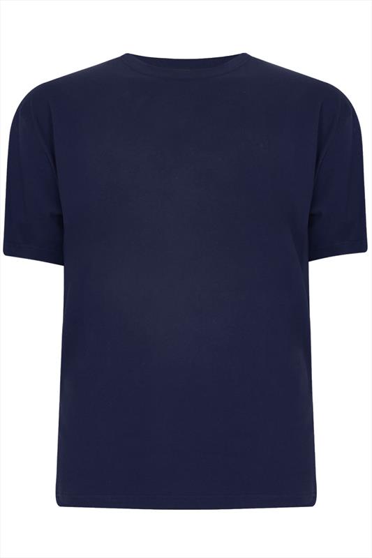 BadRhino Navy Basic Plain Crew Neck T-Shirt Extra large sizes M,L,XL ...