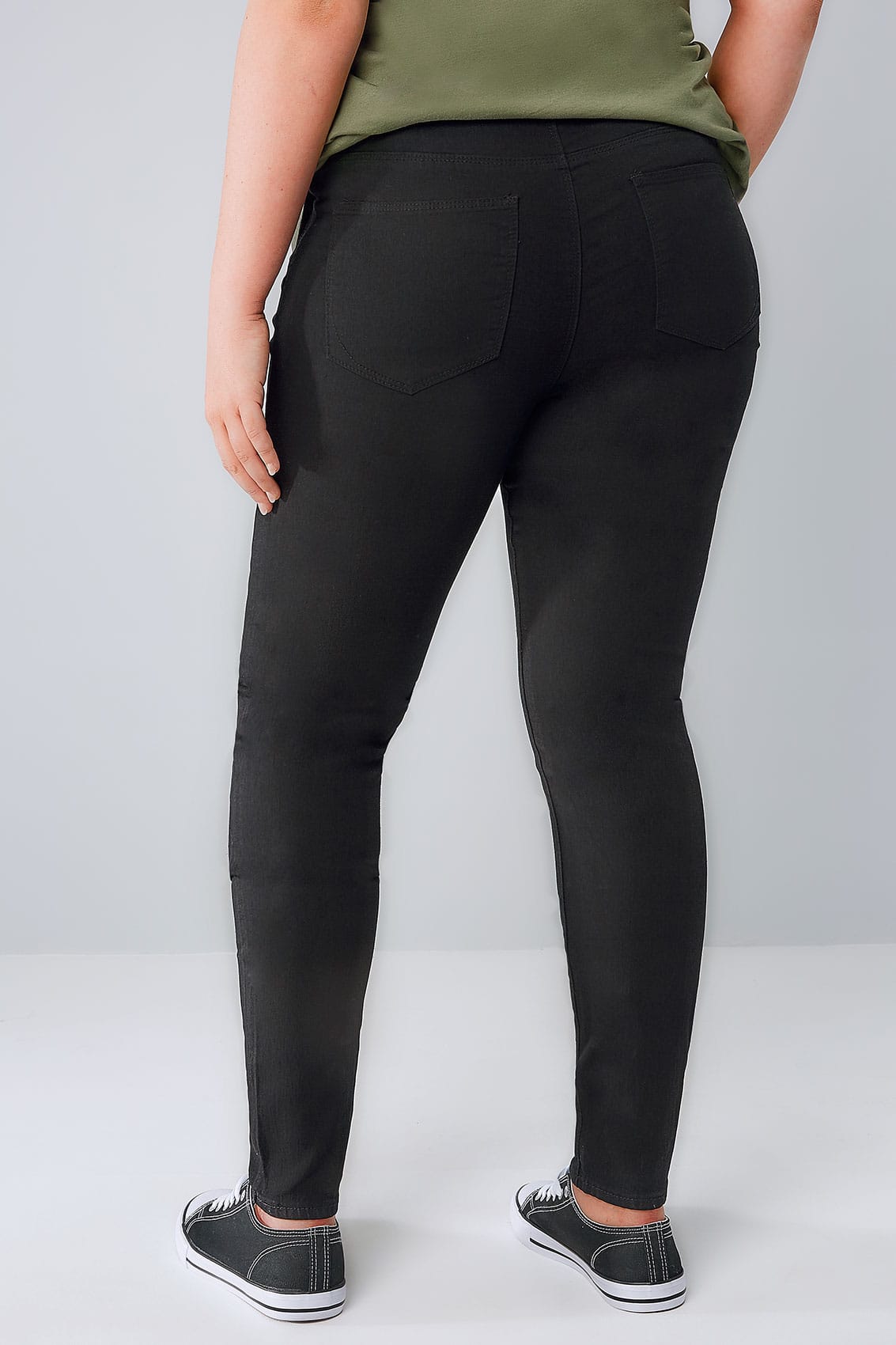 Black Basic 5 Pocket Skinny Ava Jeans Plus Size 16 To 32