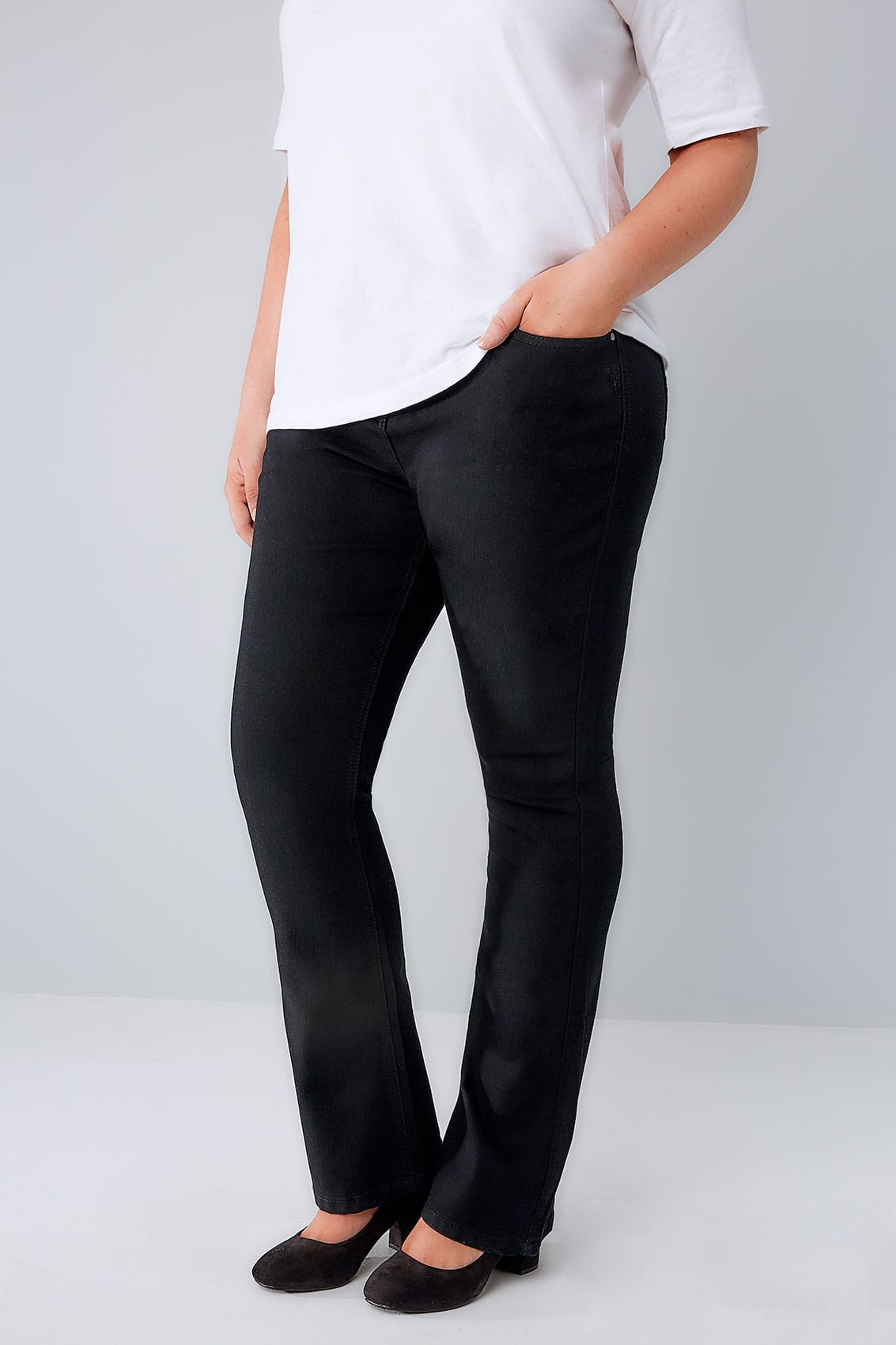 Black Bootcut 5 Pocket Jeans Plus Size 16 to 321133 x 1700