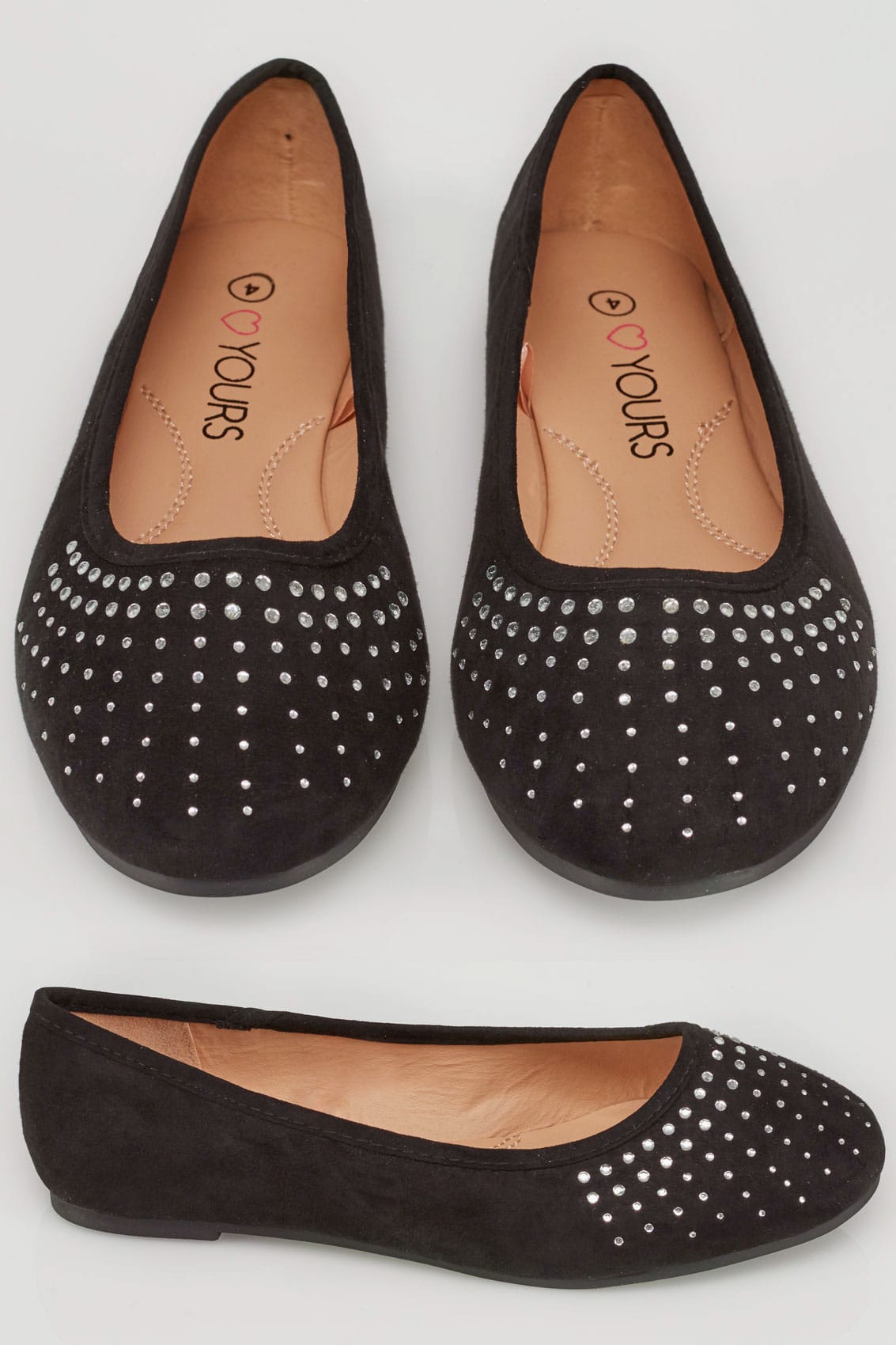 black diamante flat shoes