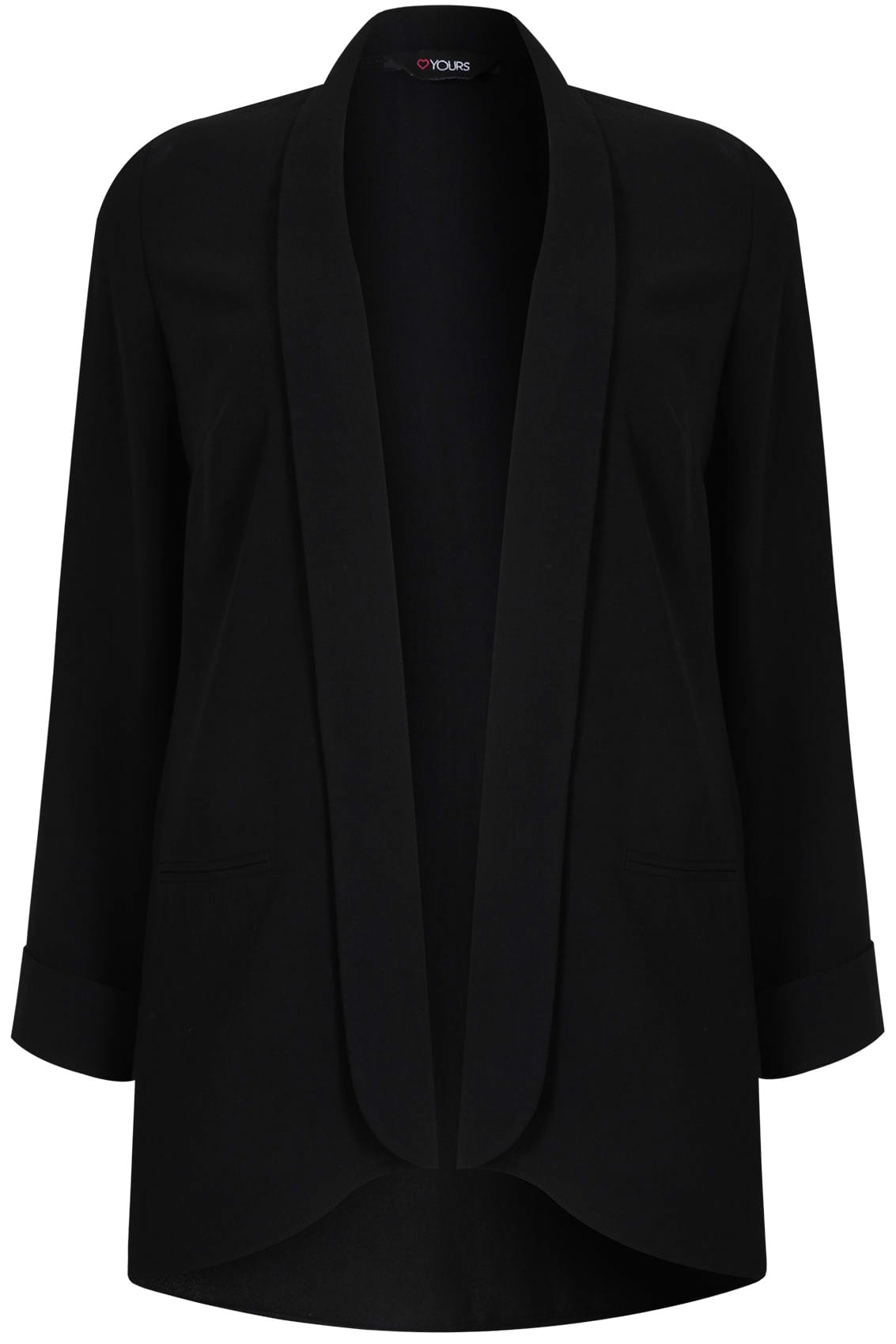 Black Crepe Boyfriend Blazer Jacket, Plus Size 16 to 32