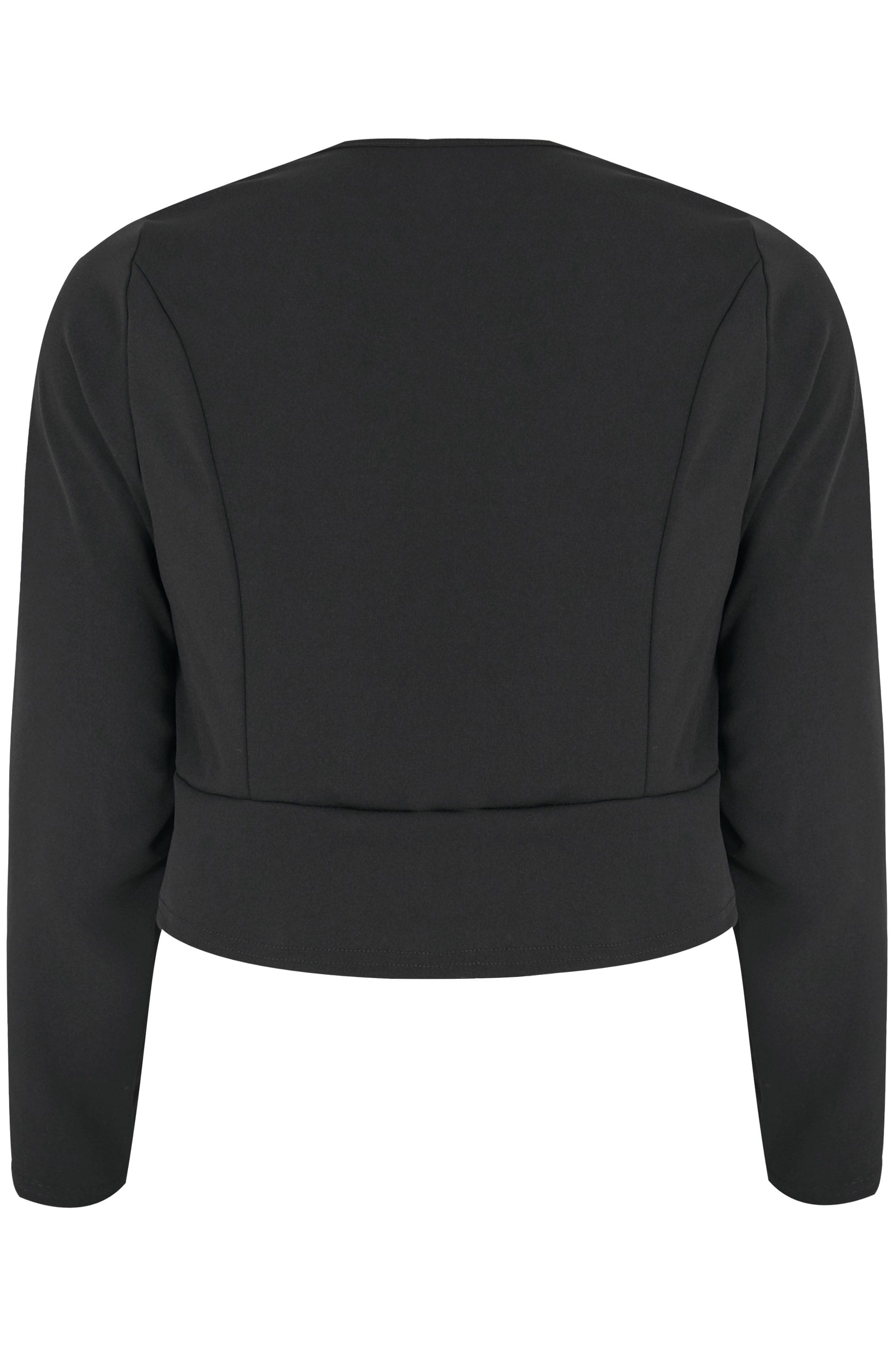 Black Cropped Bolero Jacket, plus size 16 to 36