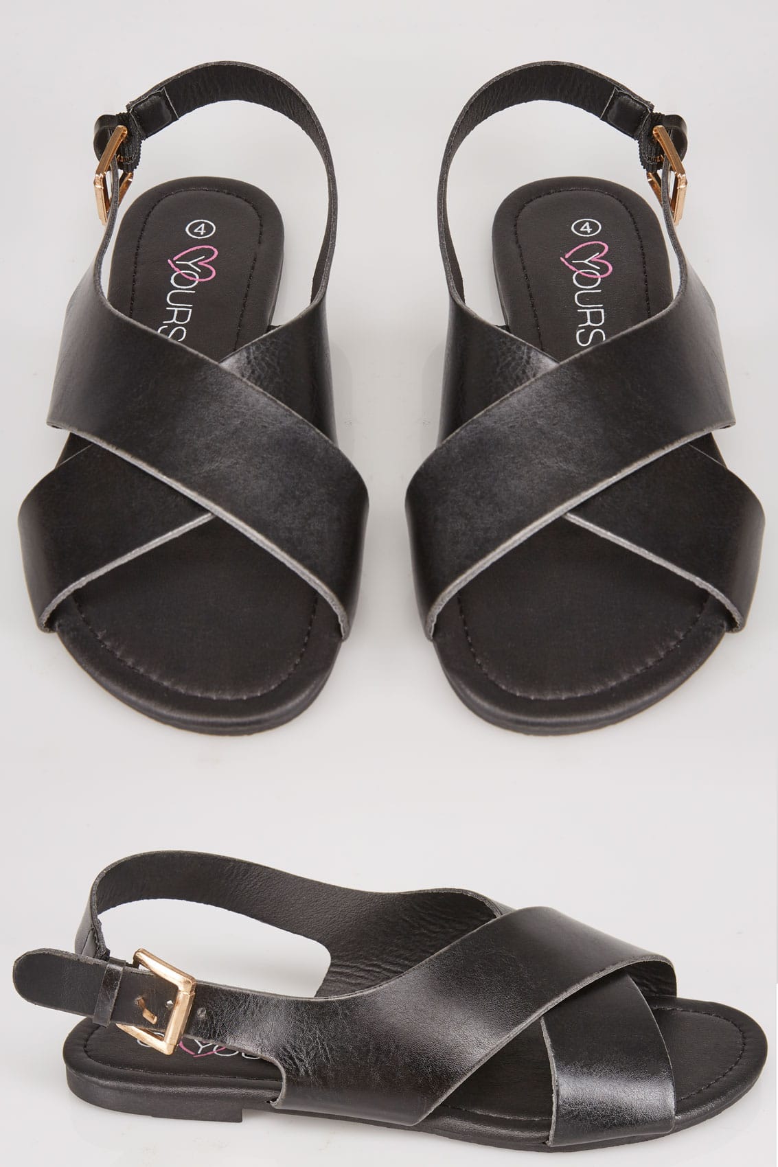Black cross sandals