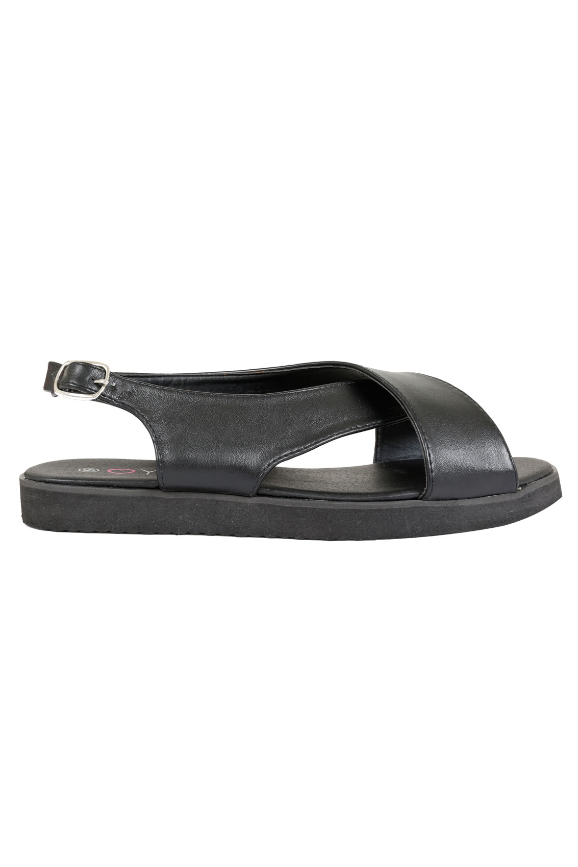 Black cross sandals