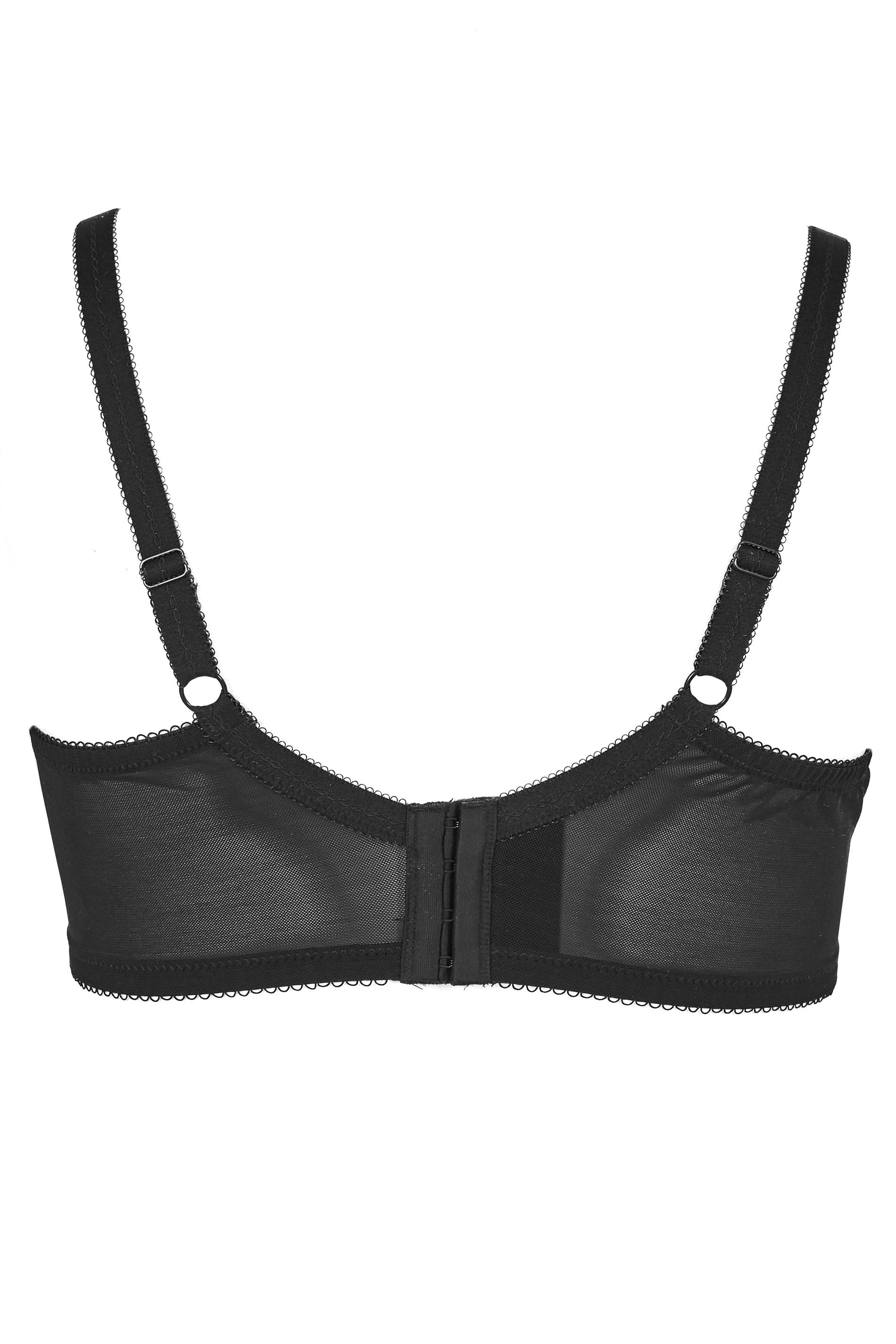 Black mesh underwired cup bra 70