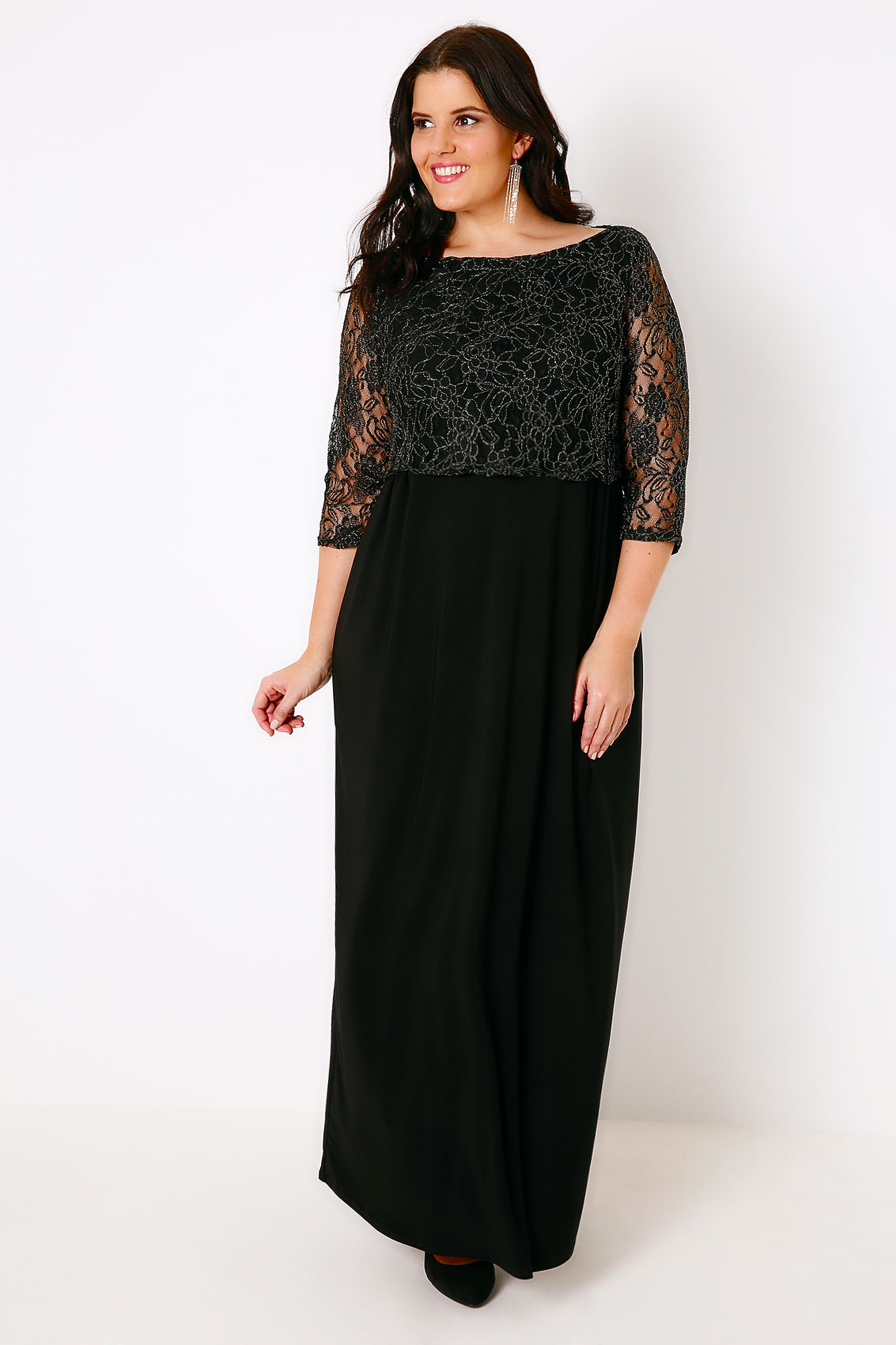 Plus size lace maxi dress