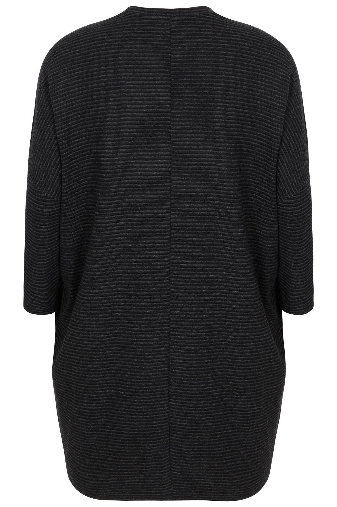 Black & Grey Stripe Cocoon Cardigan, Plus size 16 to 36