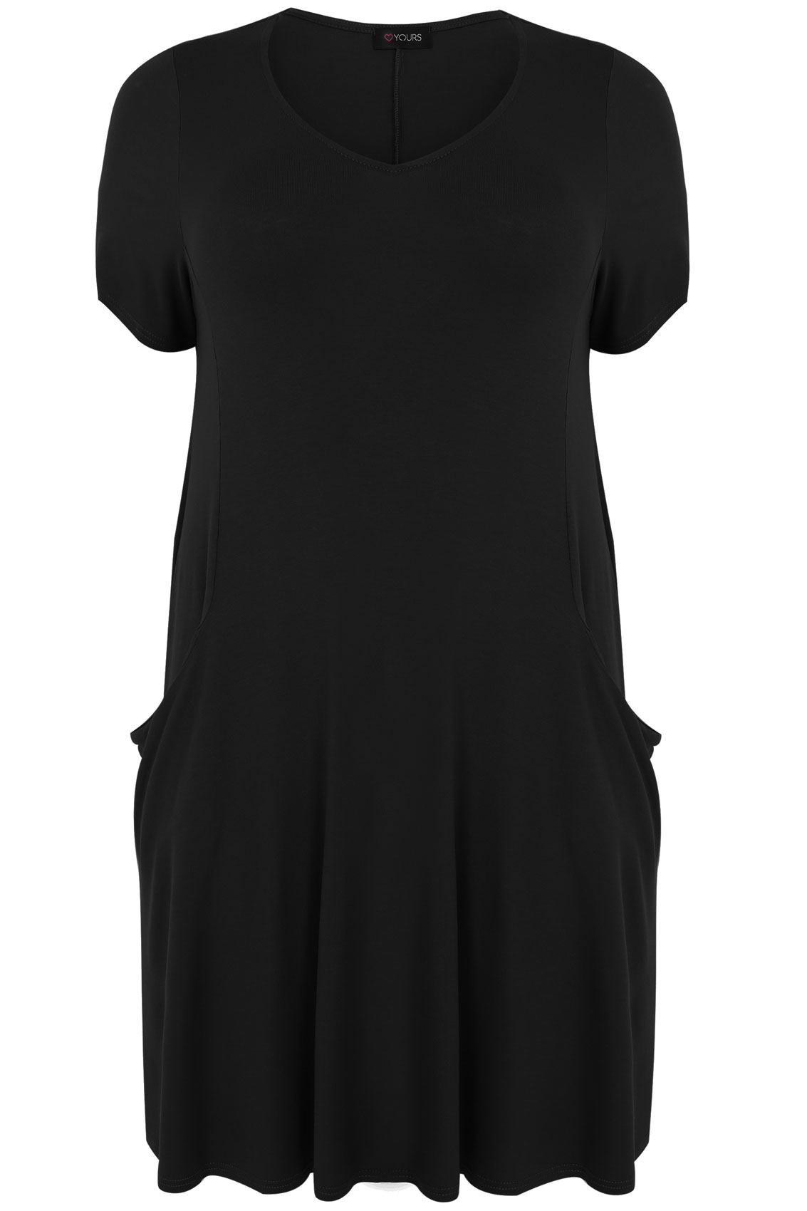 black t shirt dress with pockets