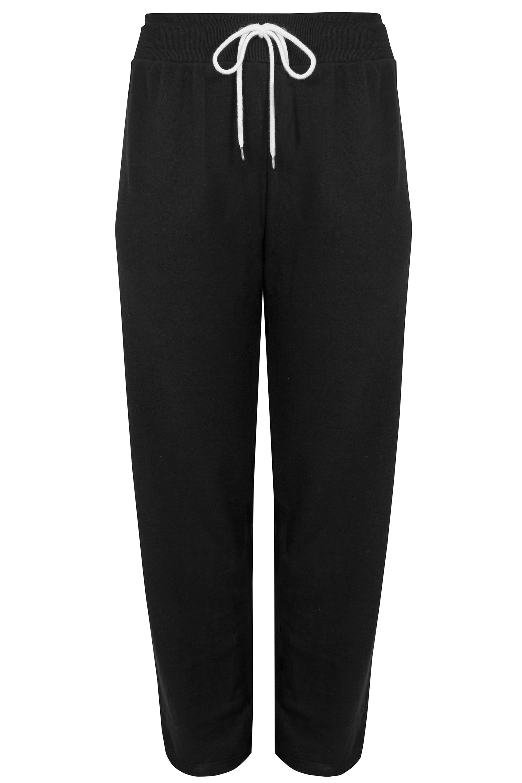 Black Joggers With Drawstring Waist, Plus size 16 to 36