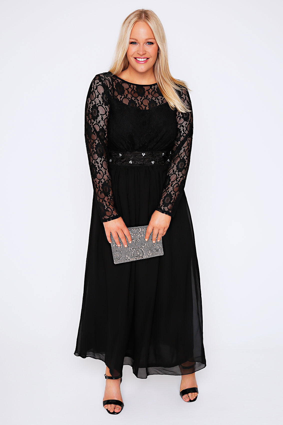 Plus size lace maxi dress