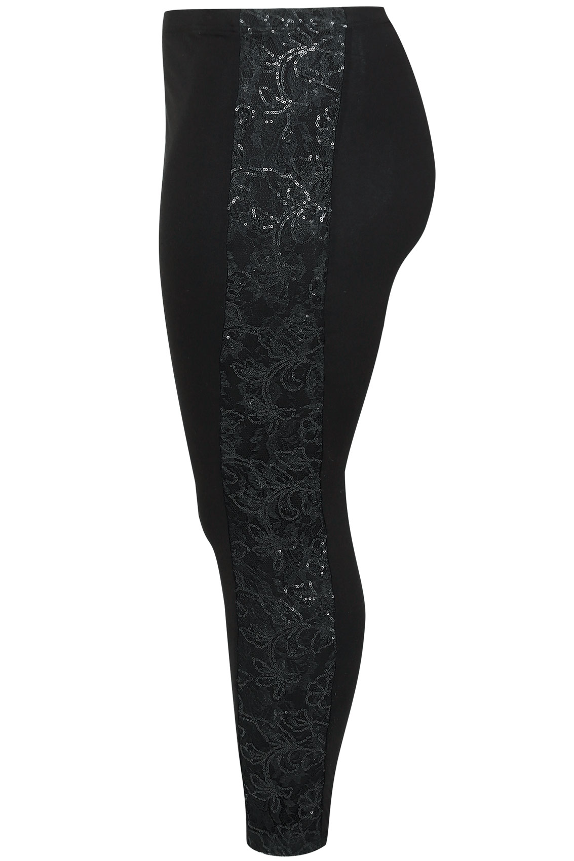 Plus Size Black Glitter Leggings