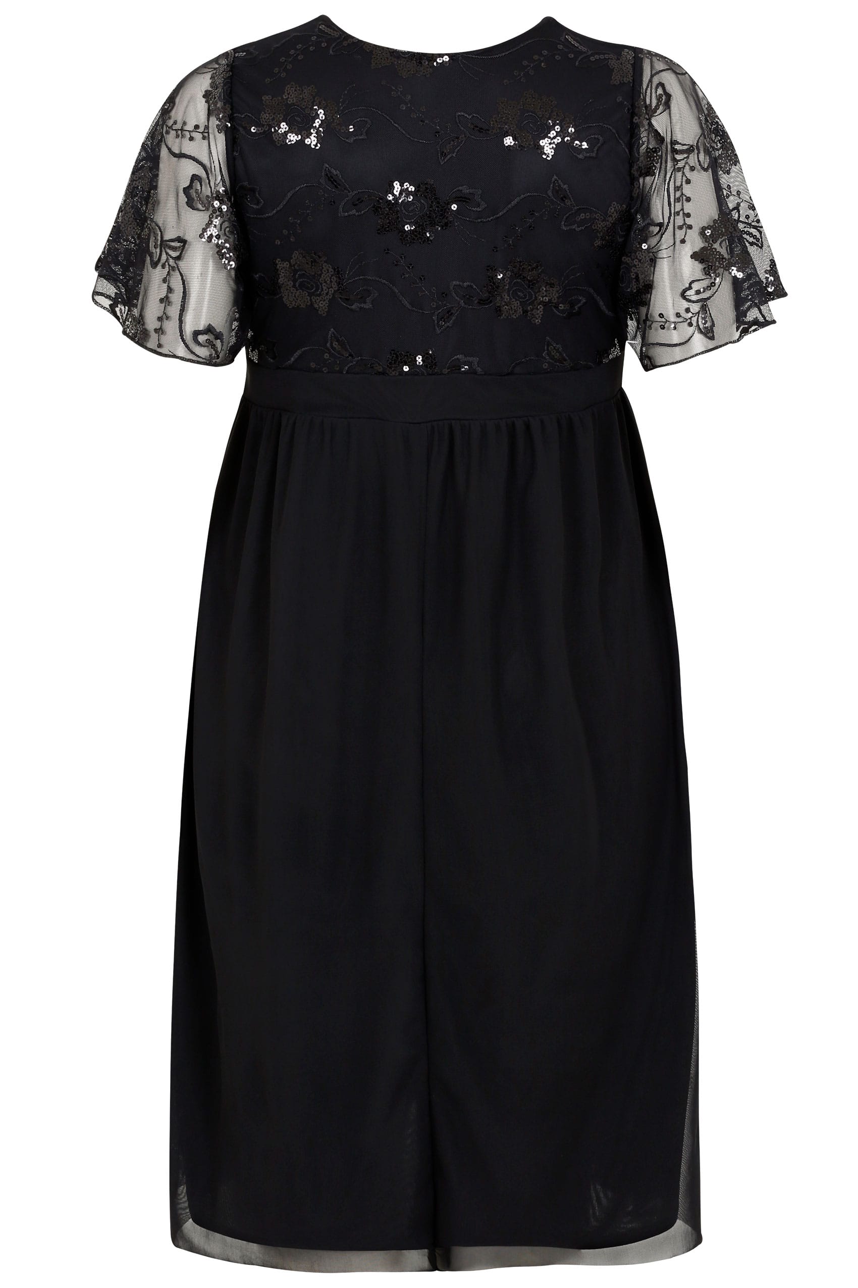 Black Mesh Midi Dress With Sequin Embellishment | Midi 