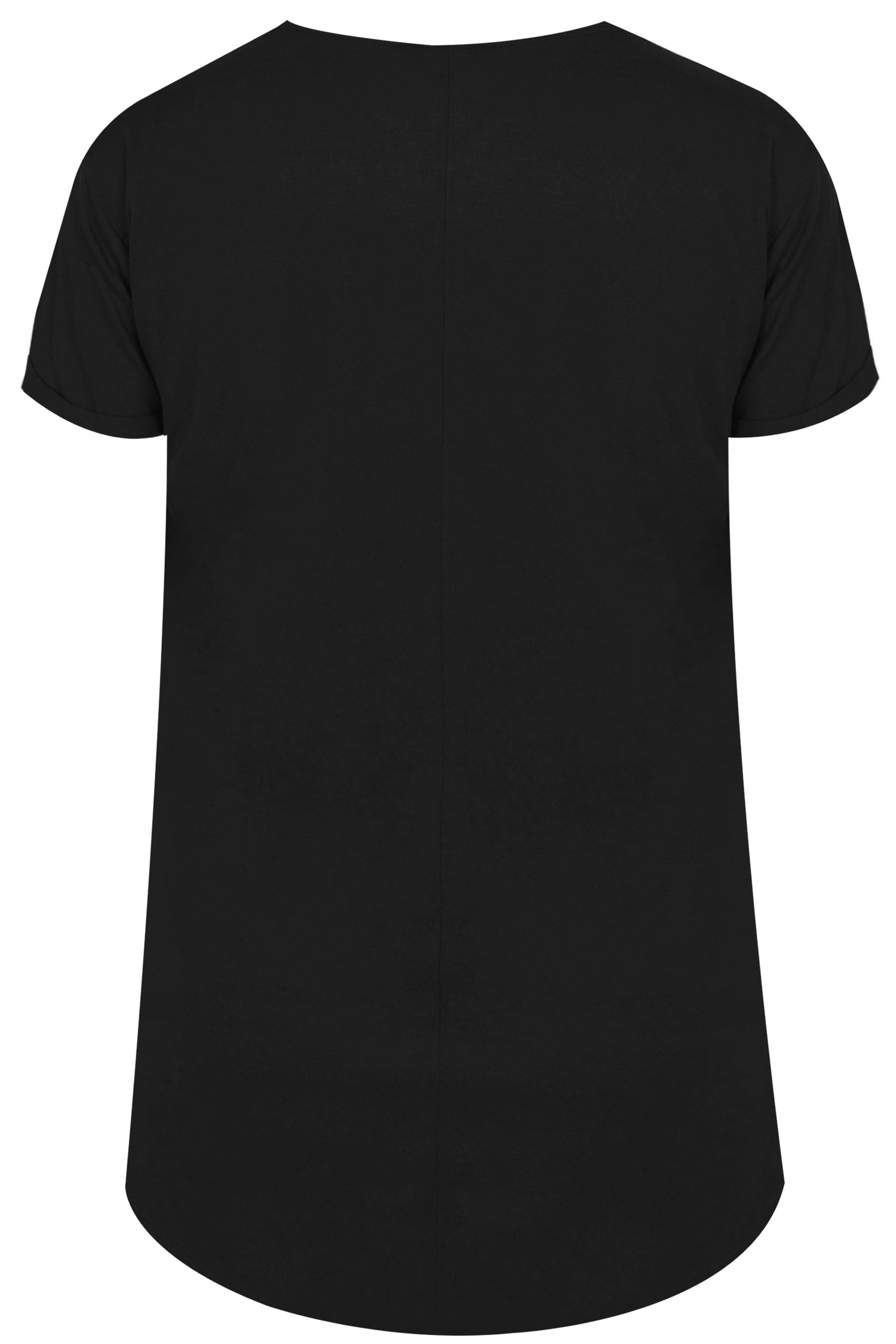 Black Mock Pocket T-Shirt , Plus size 16 to 36