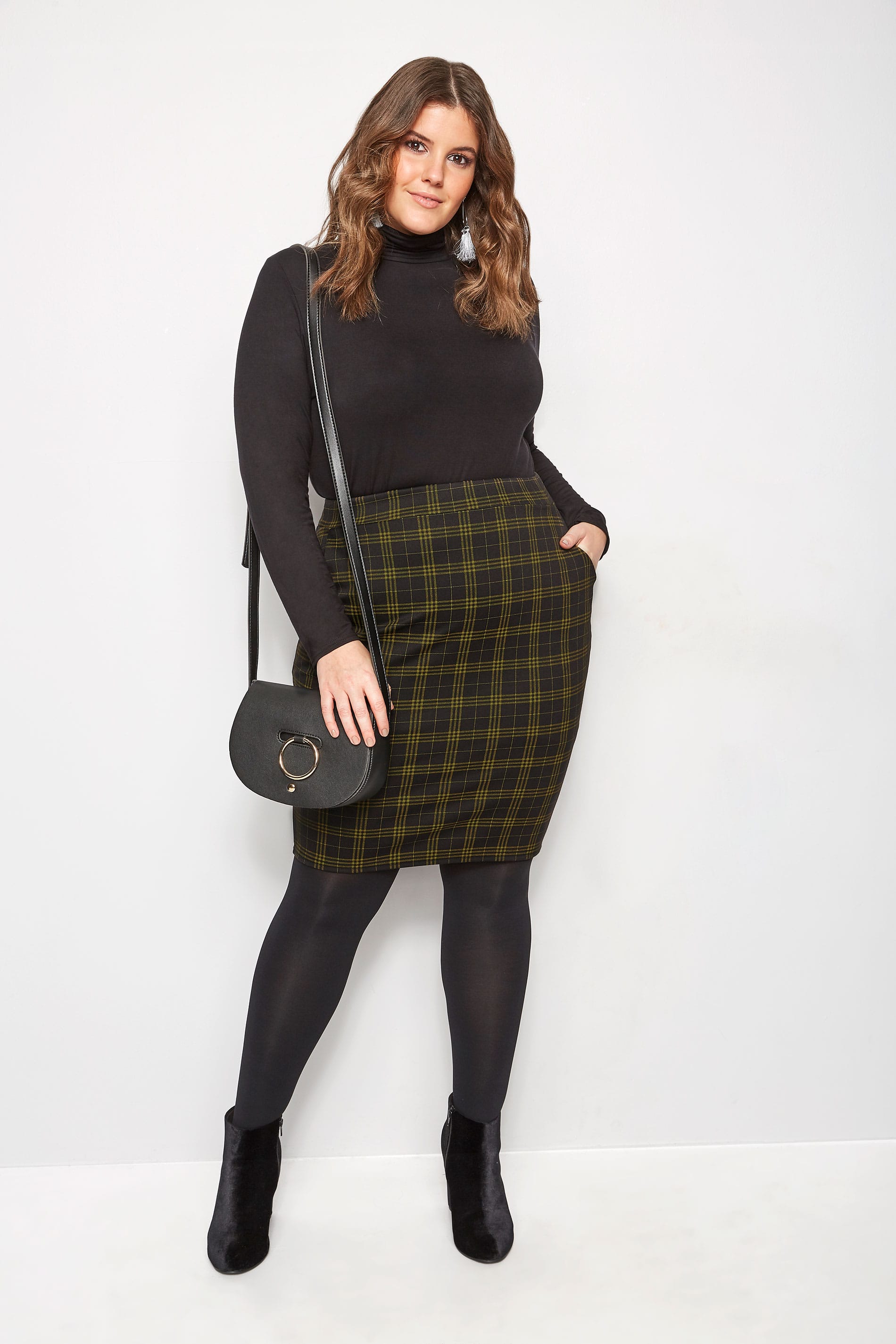 dark mustard skirt outfit