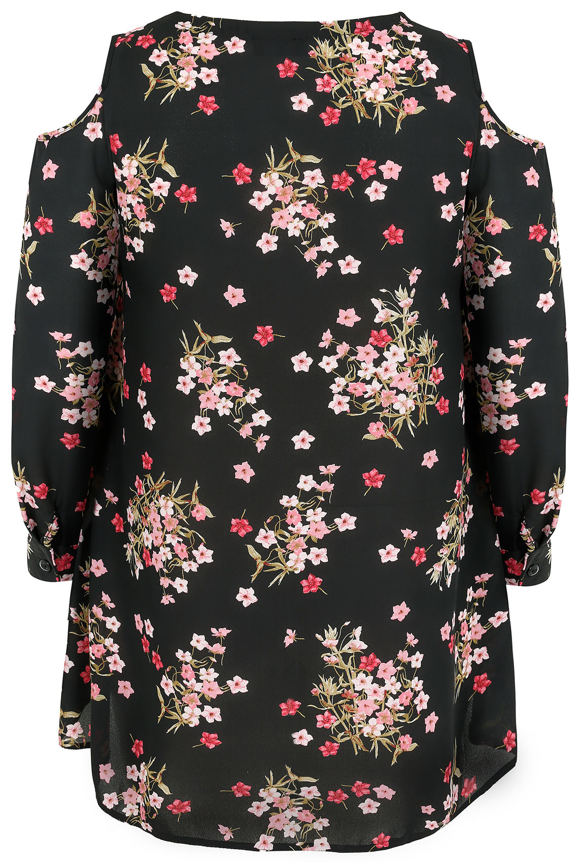 Floral cold shoulder blouse