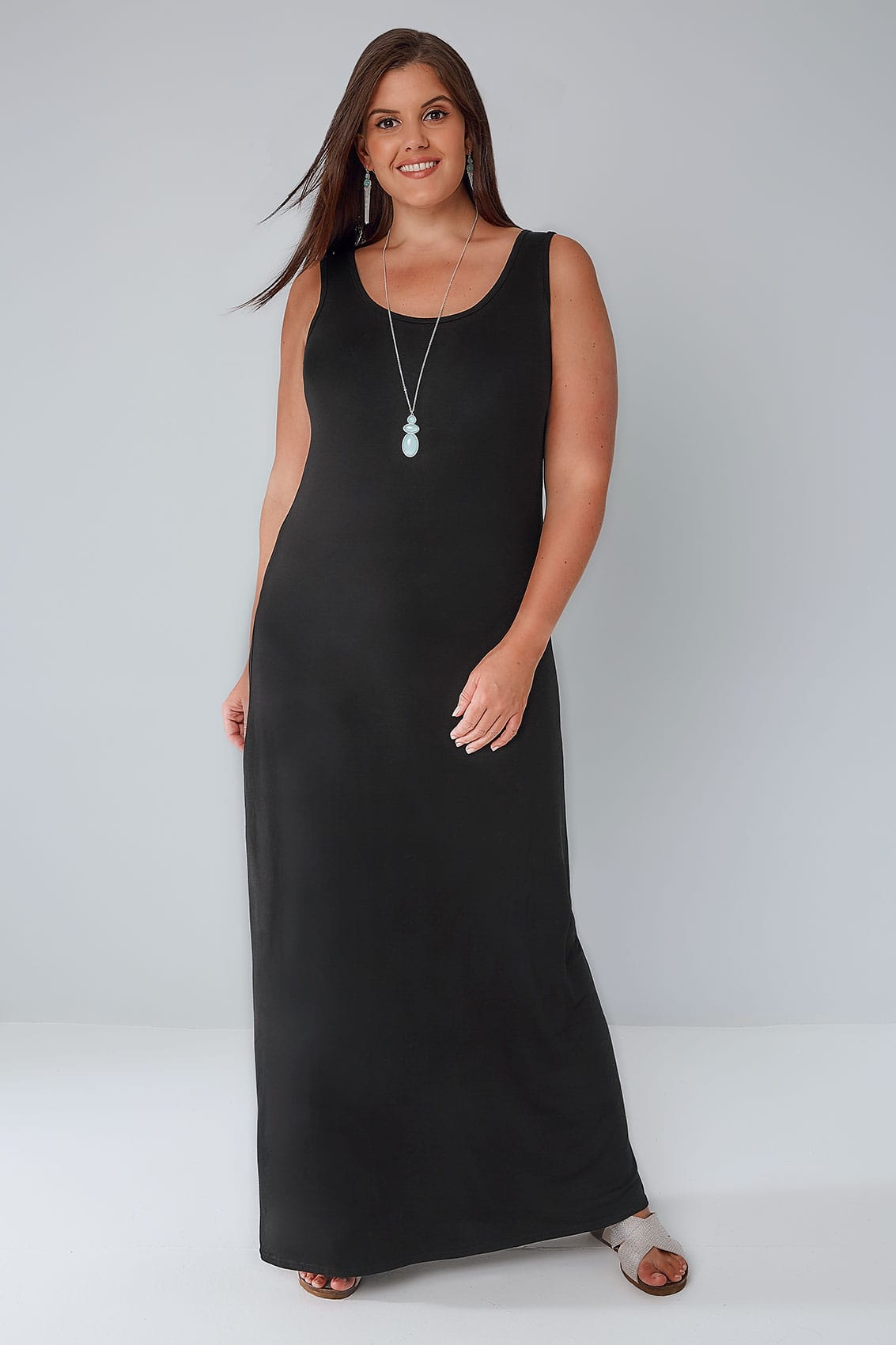 black maxi travel dress