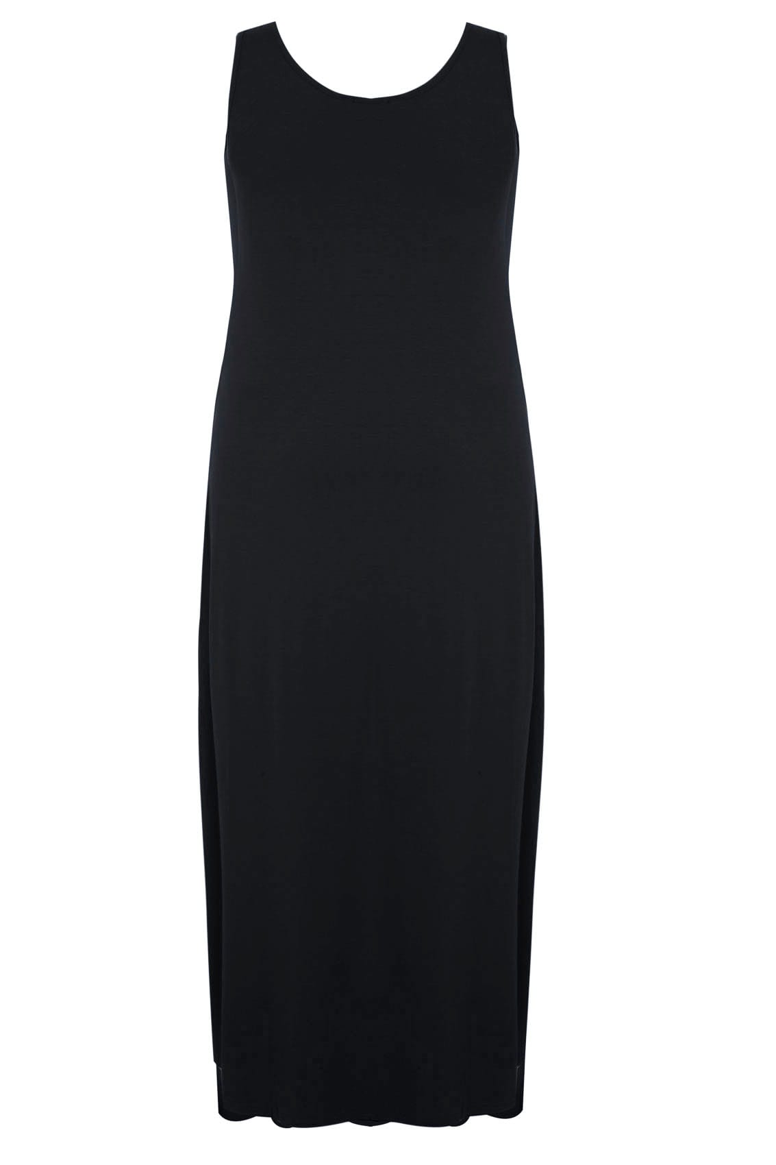 black plain dress long
