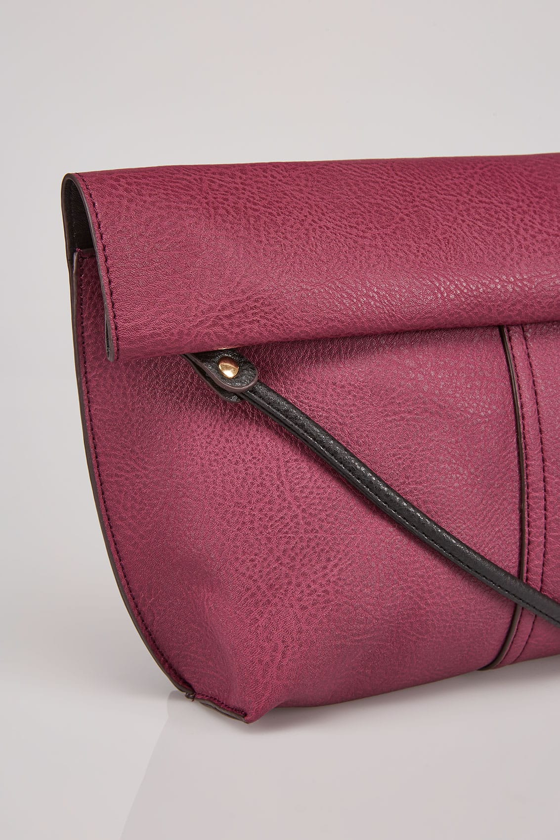 Black  Purple Reversible Roll Top Bag With Detachable Straps-8287