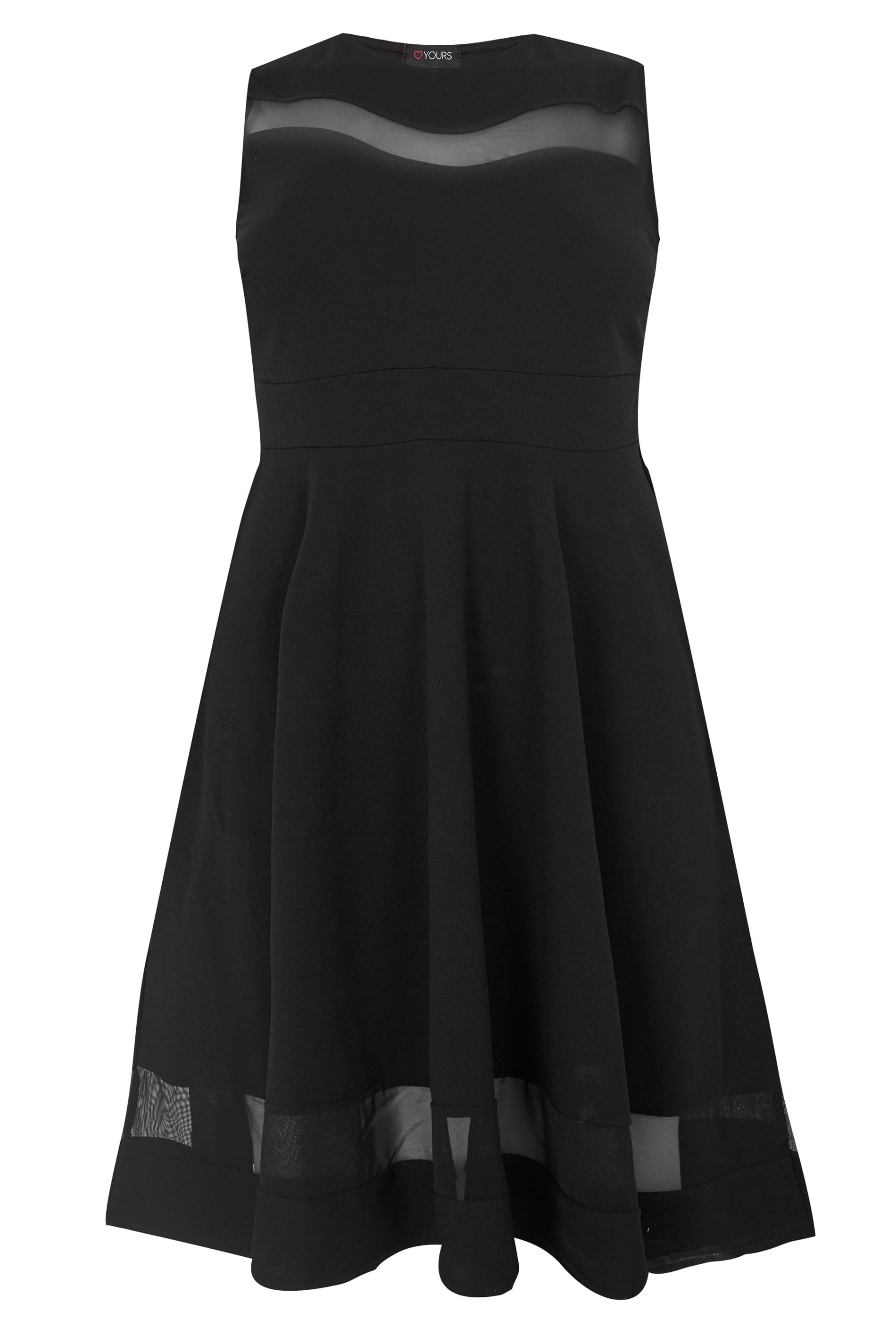 Black Scuba Skater Dress, Plus size 16 to 36