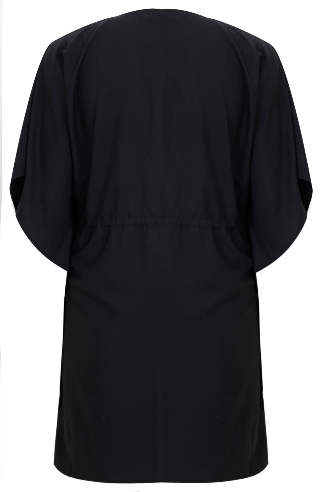 Black Short Sleeved Kimono With Silver Stud Detail Plus Size M,L,XL