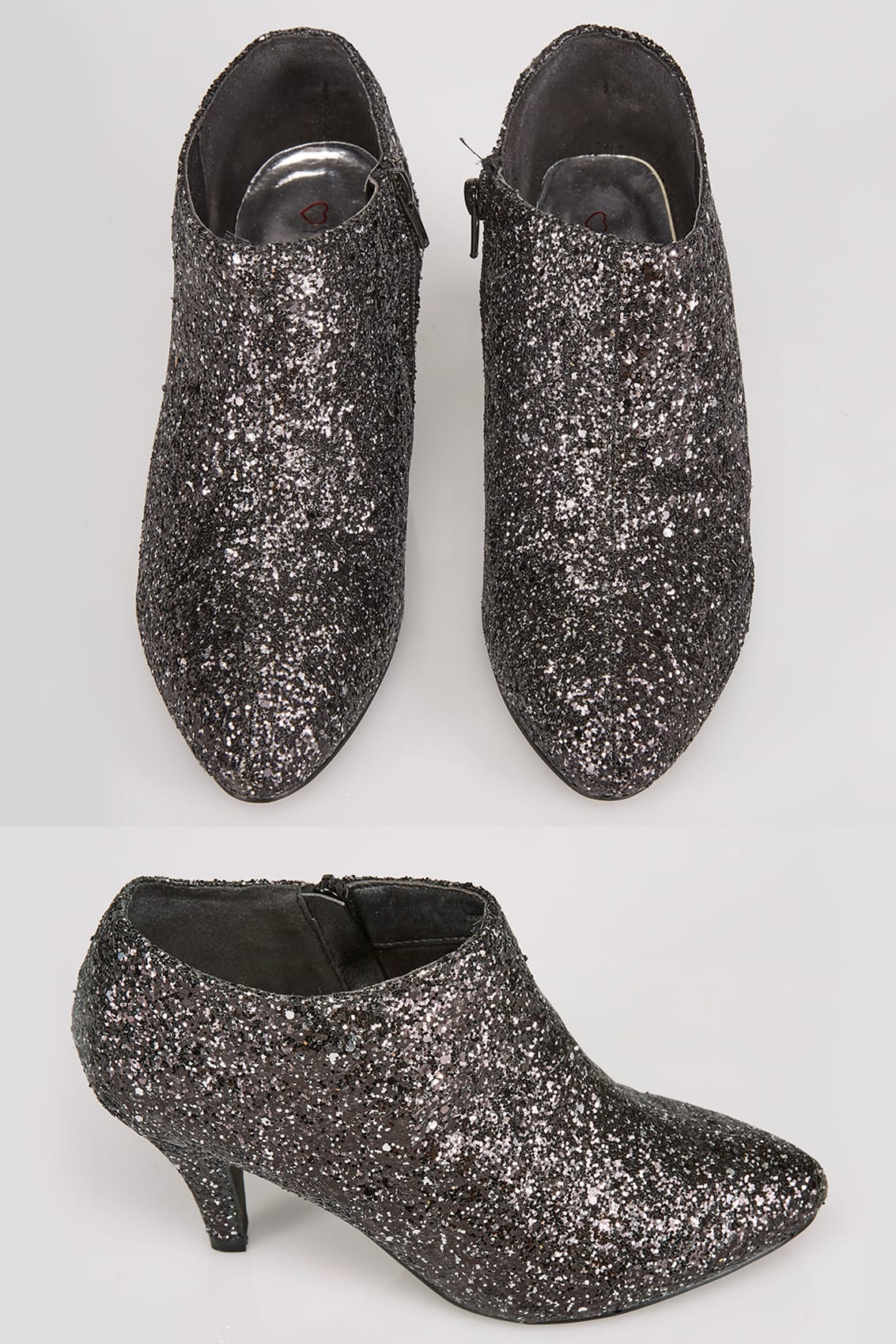 black and silver sparkly shoes