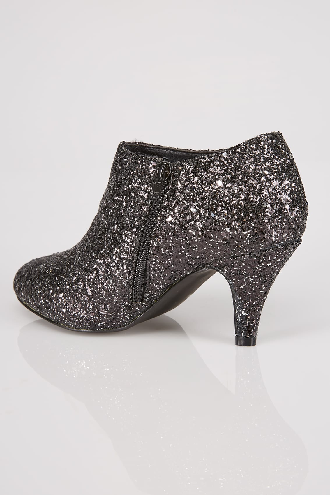 black and silver sparkly shoes