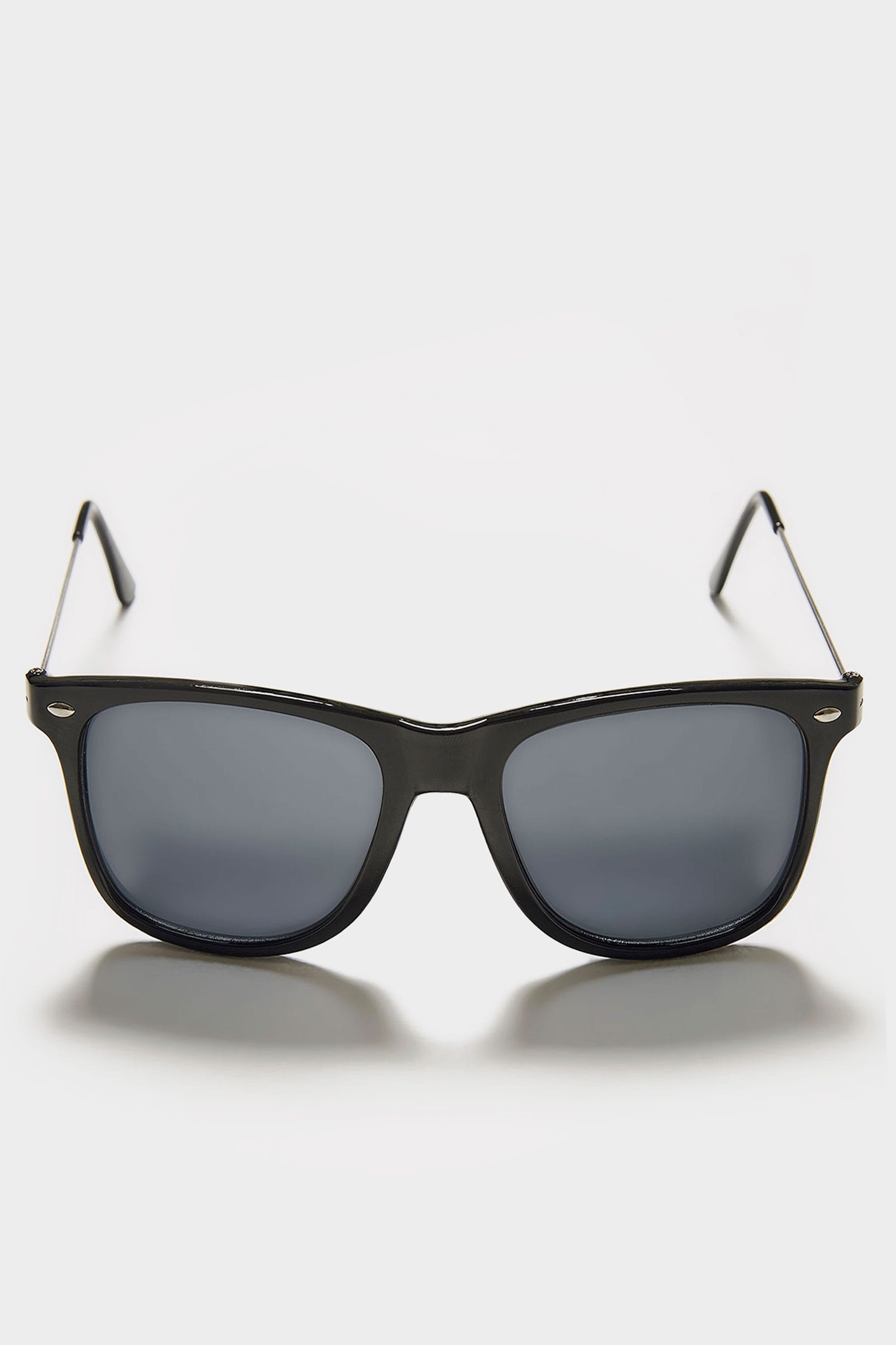 Black Square Frame Sunglasses With Uv Protection 