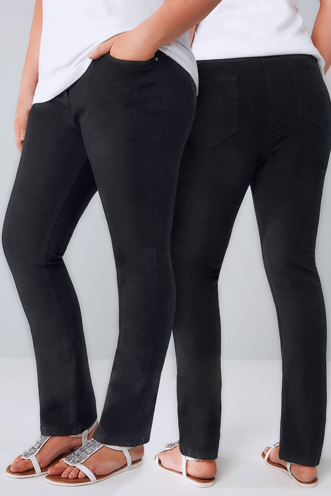 Black Straight Leg 5 Pocket Jeans, Plus size 16 to 361133 x 1699